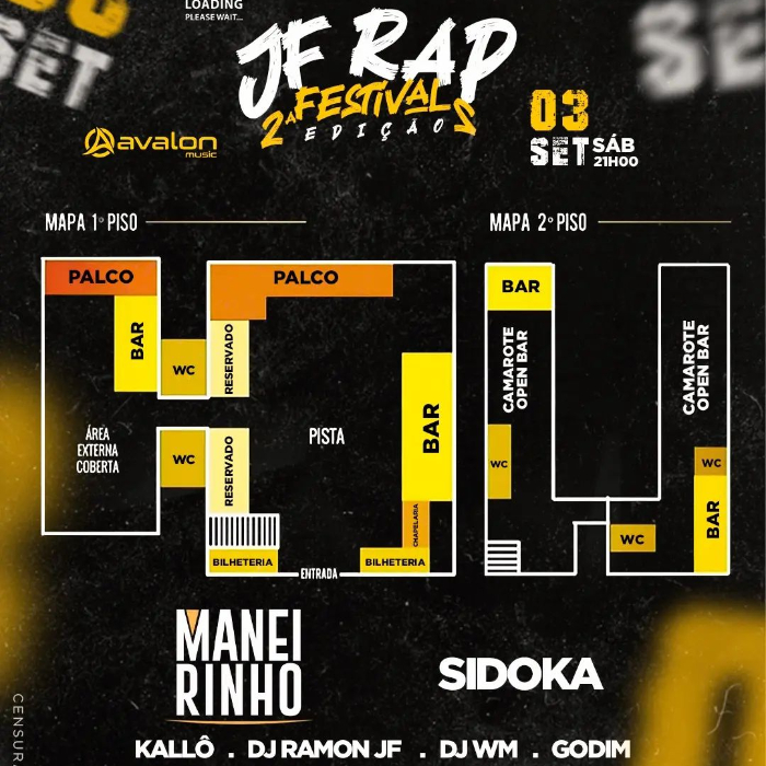 Aquecimento JF Rap Festival com Maneirinho e Sidoka - Mapa do Evento